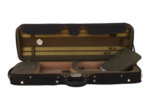 green lightweight violin case with hygrometer