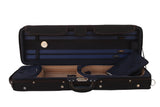 blue lightweight violin case with hygrometer