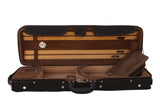 brown lightweight violin case with hygrometer