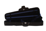 blue shaped suspension violin case