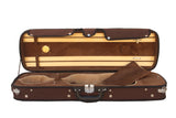 brown violin case with hygrometer