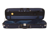 blue violin case with hygrometer